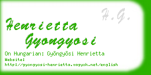 henrietta gyongyosi business card